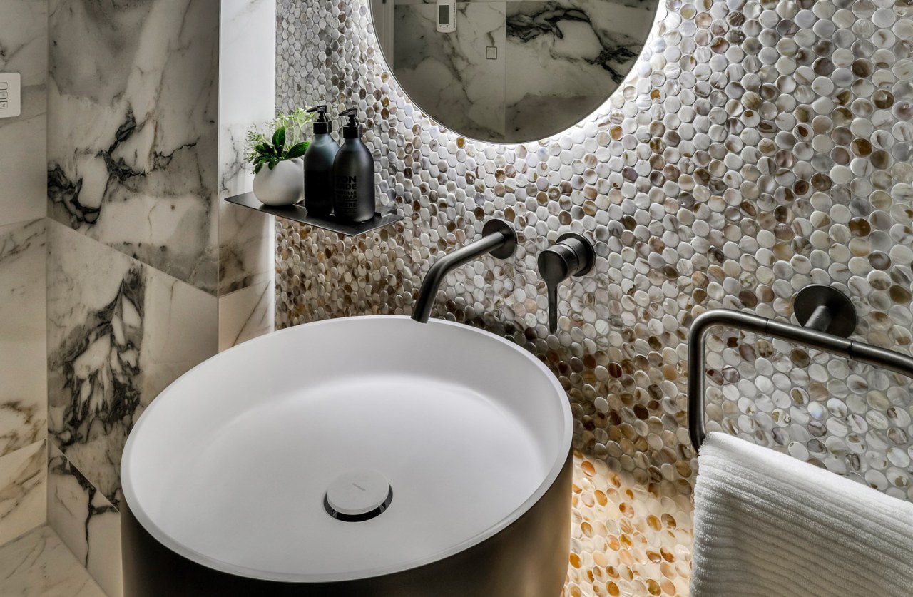 The back lit mirror adds to the sense 