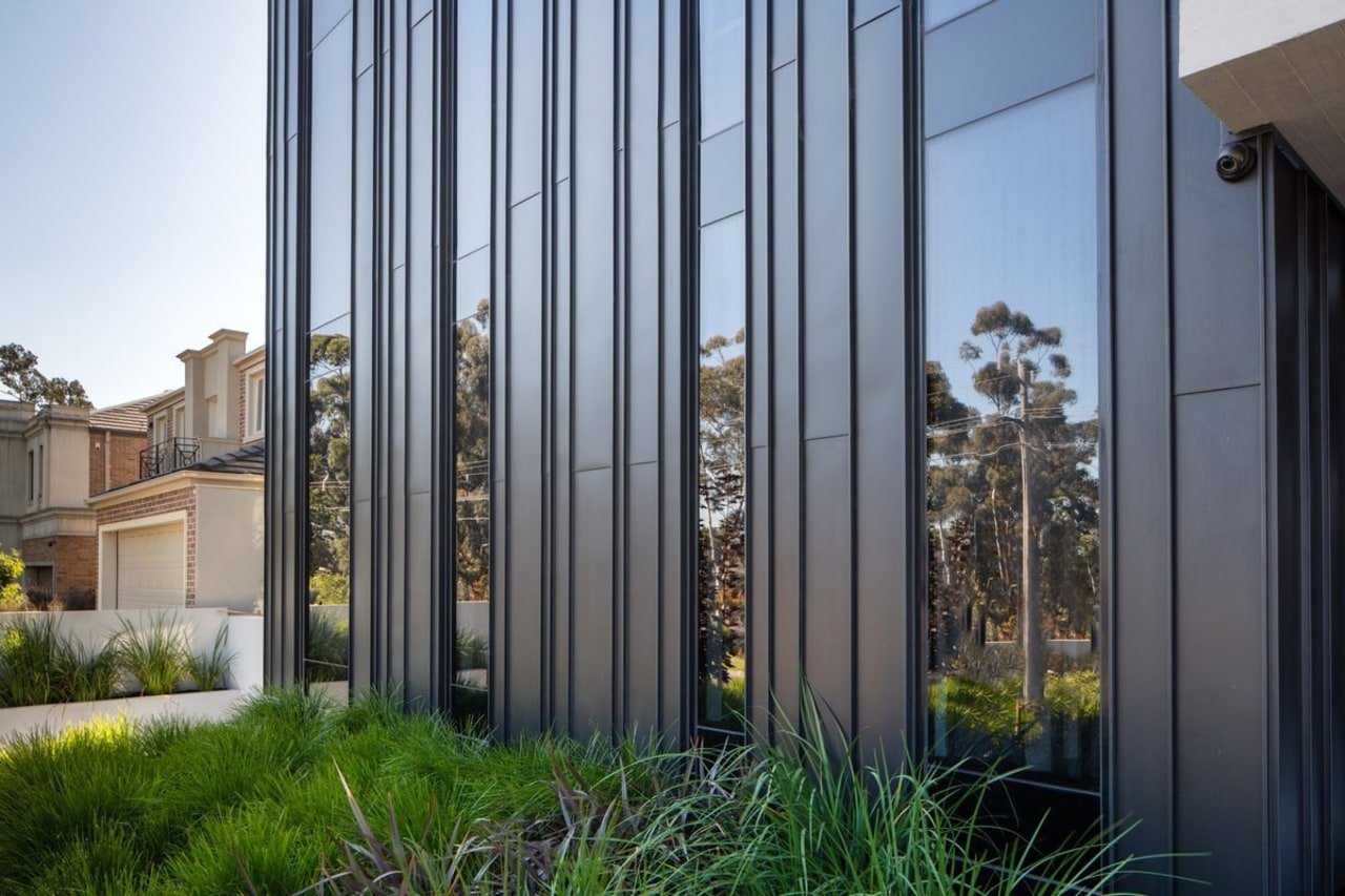 Architect: Damon HillsPhotography by Nic Granleese apartment, architecture, building, facade, home, house, property, real estate, window, gray