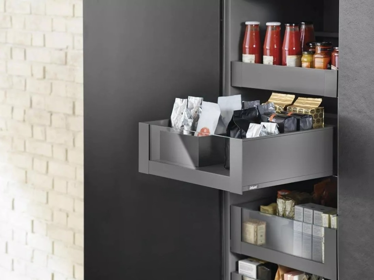 Learn more about Space Tower on the furniture, product, product design, shelf, shelving, black, gray, white