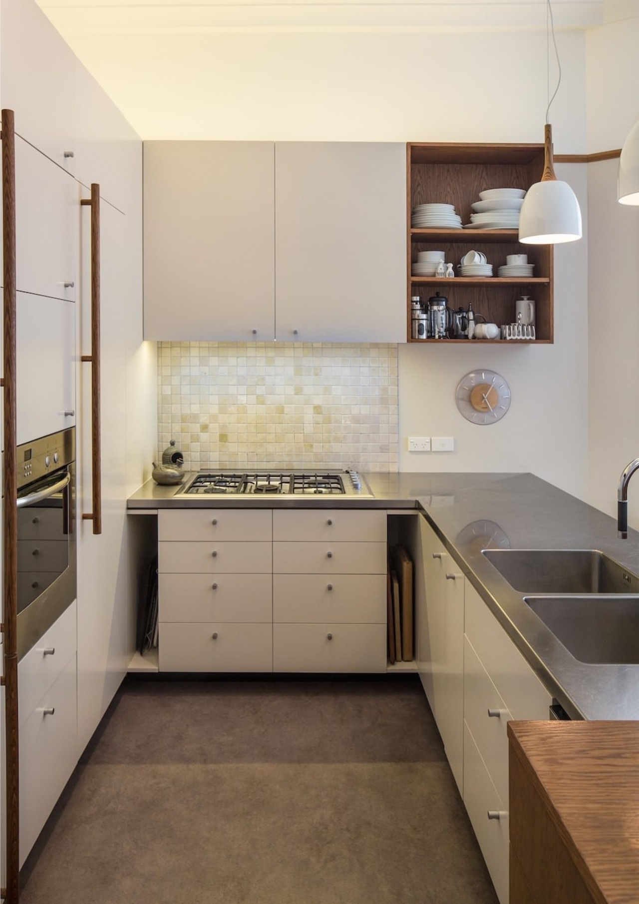 TIDA NZ 2017 – Designer kitchen entrant – cabinetry, countertop, cuisine classique, floor, interior design, kitchen, real estate, room, sink, gray, brown
