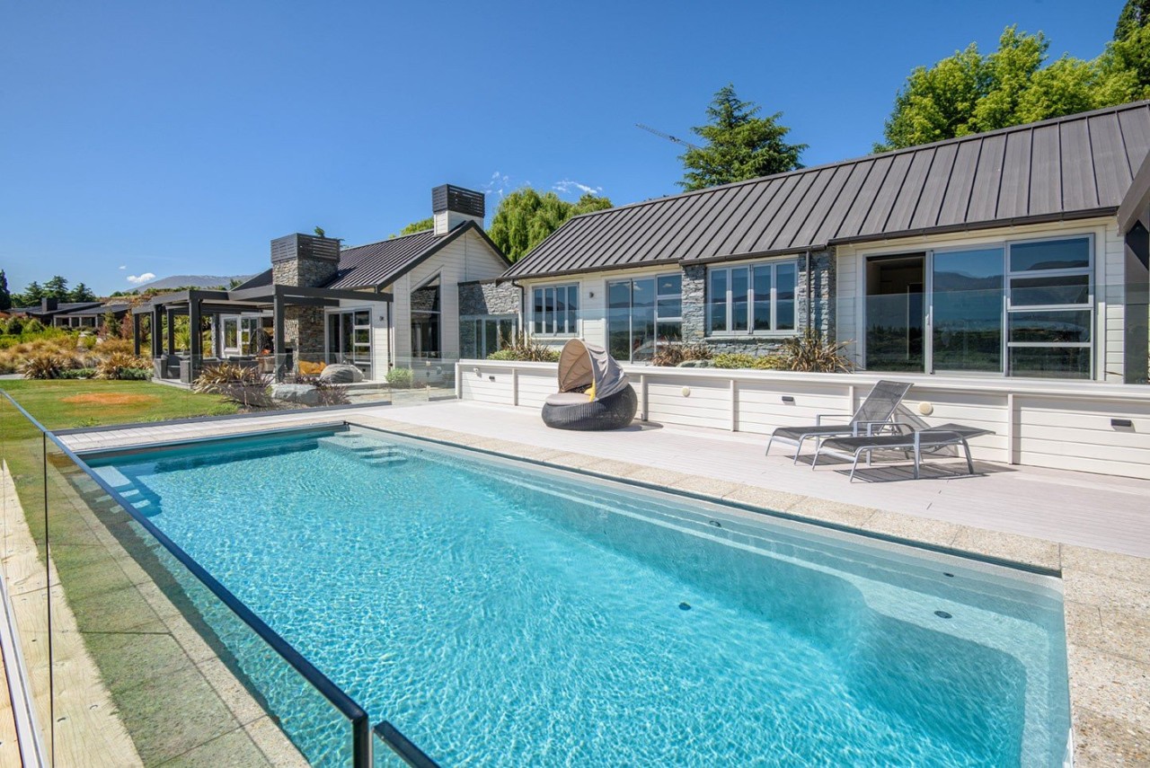 The word ‘relax’ comes to mind with this cottage, estate, home, house, leisure, property, real estate, resort, swimming pool, villa, teal