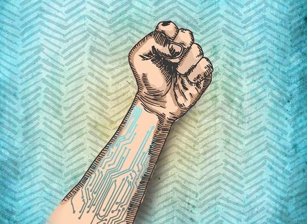 The digital world is an analytical animal that arm, art, design, finger, hand, human leg, joint, leg, pattern, temporary tattoo, teal