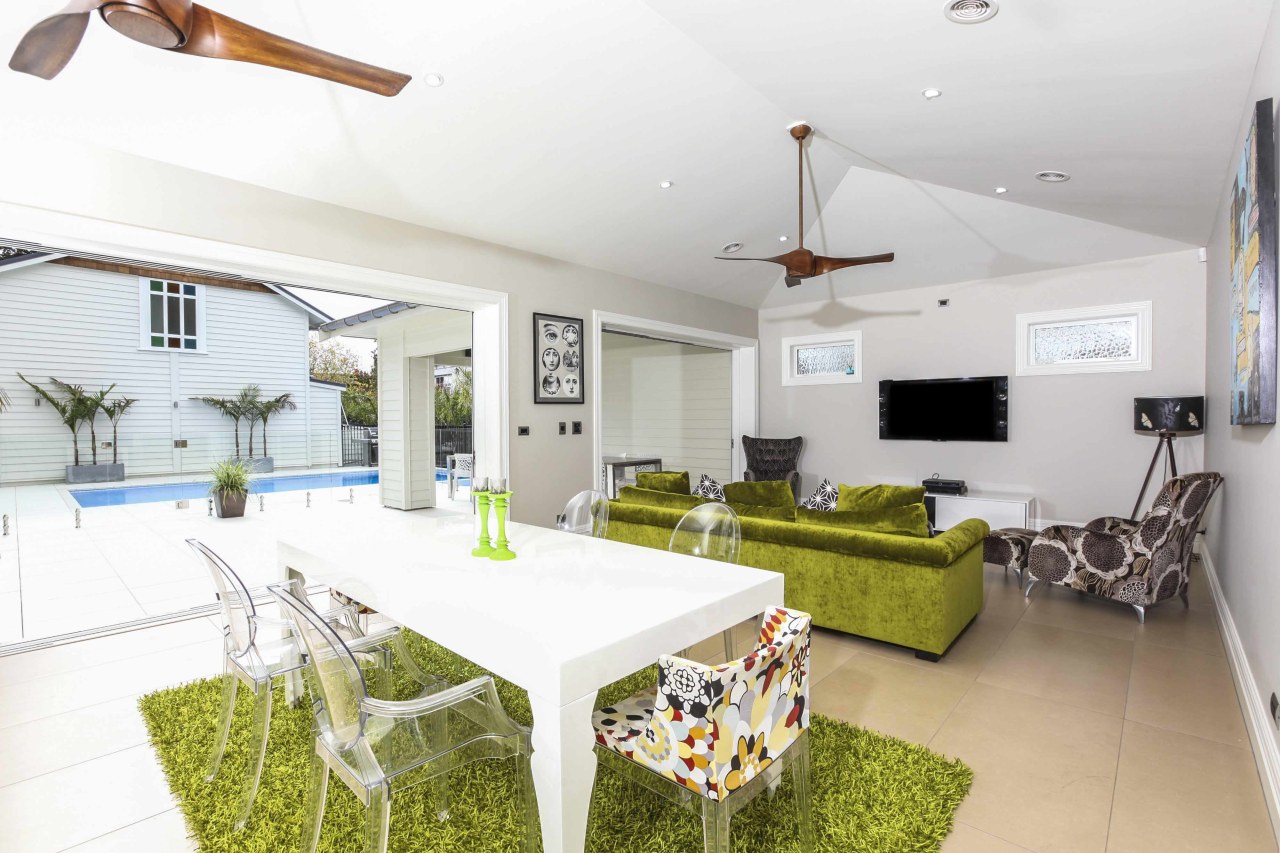 It's easy to access the outdoor area estate, home, house, interior design, living room, property, real estate, white