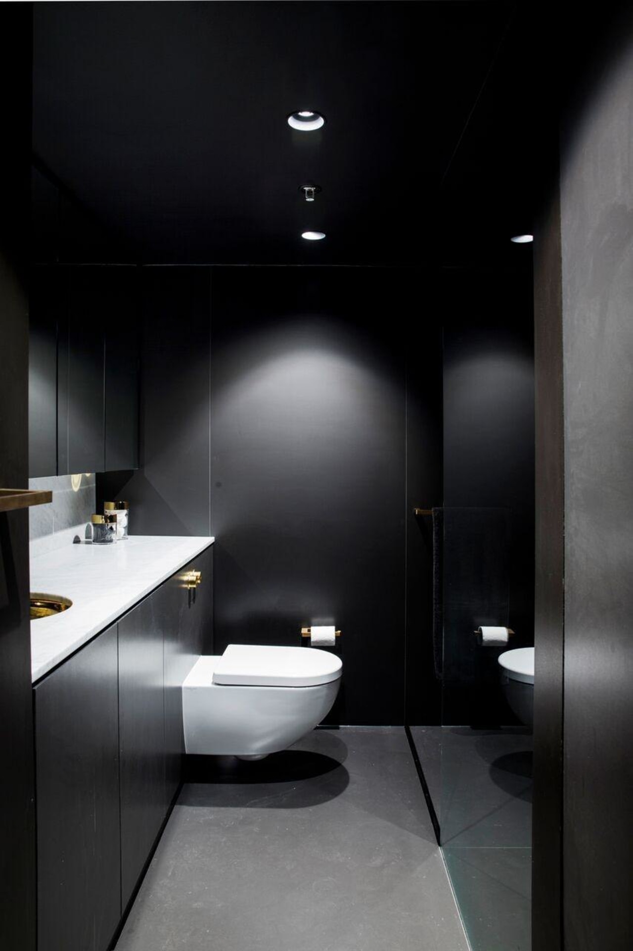 Architect: Architect Prinea architecture, bathroom, bidet, ceiling, daylighting, floor, interior design, plumbing fixture, product design, room, sink, toilet, black