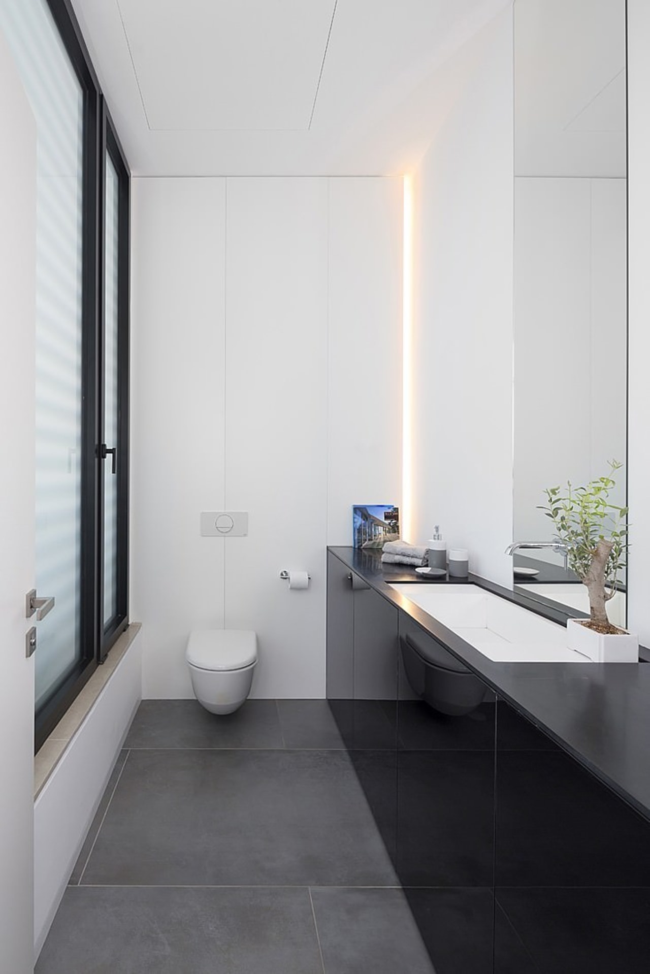 Architect: Shachar-Rozenfeld architectsPhotography by Shai Epstein architecture, bathroom, daylighting, floor, house, interior design, product design, room, sink, white