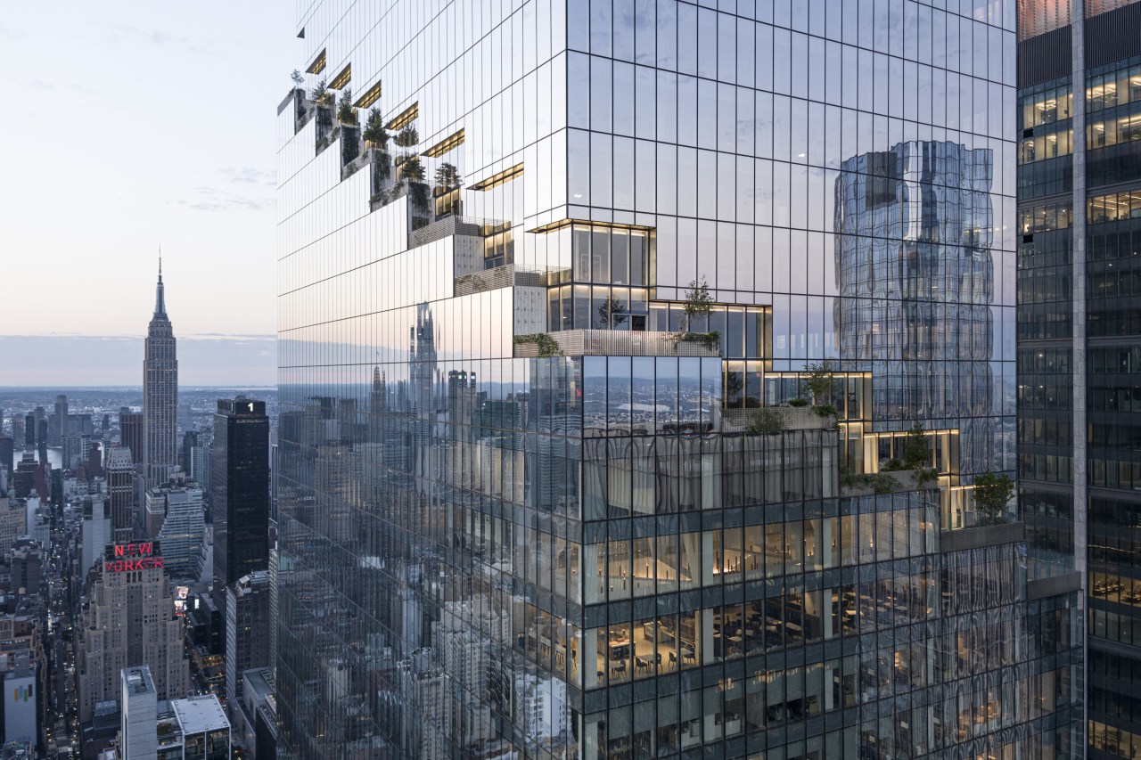 The stepped facade element adds terrace space as 