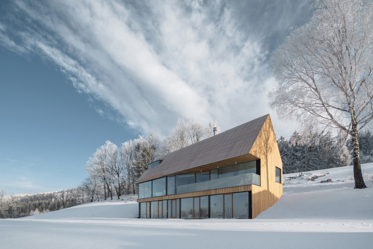 The house blends in with its backdrop - 