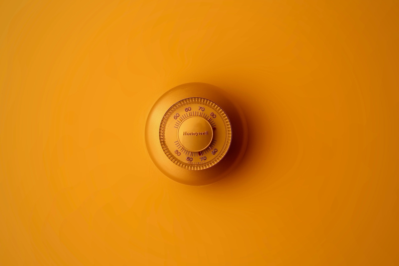 Have you considered a smart thermostat? - close close up, macro photography, yellow, orange