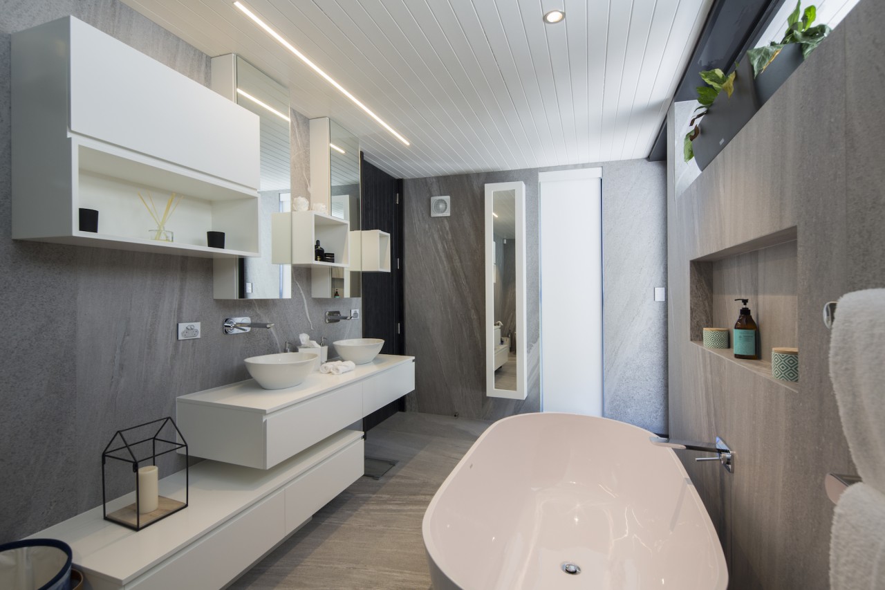 Well connected in Queenstown - architecture | bathroom architecture, bathroom, interior design, real estate, room, gray