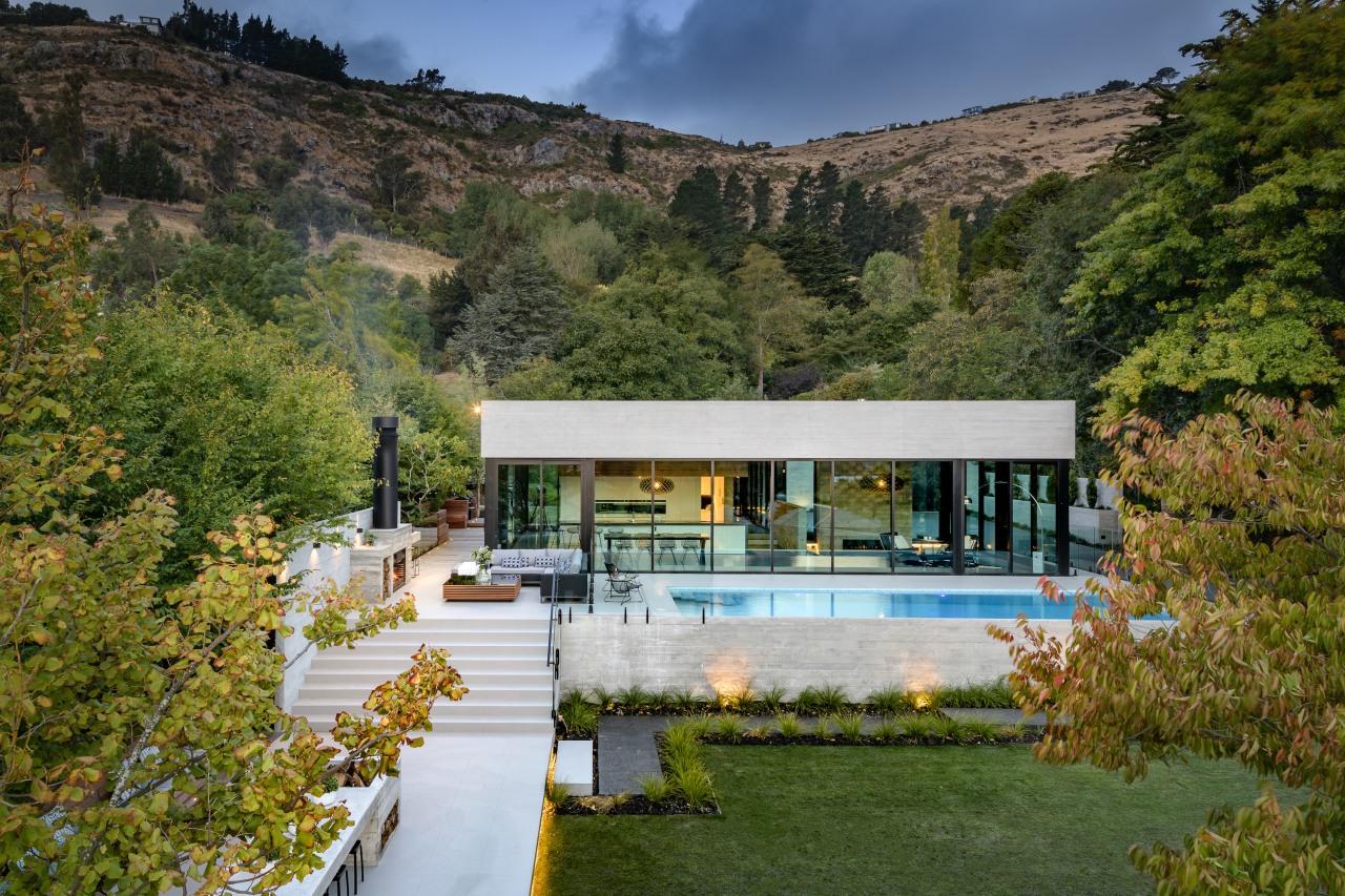 Freeman Ball Developments – Winner – 2019 TIDA architecture, building, estate, home, house, lake, landscape, mountain, natural landscape, nature, property, real estate, room, tree, villa, brown