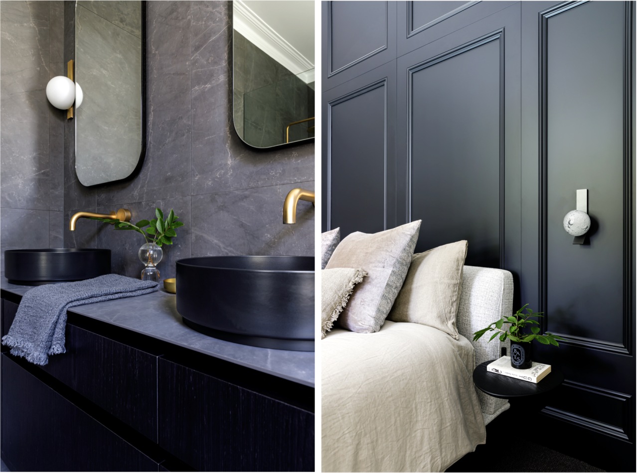 Dark tones and detailed finishes are celebrated in 