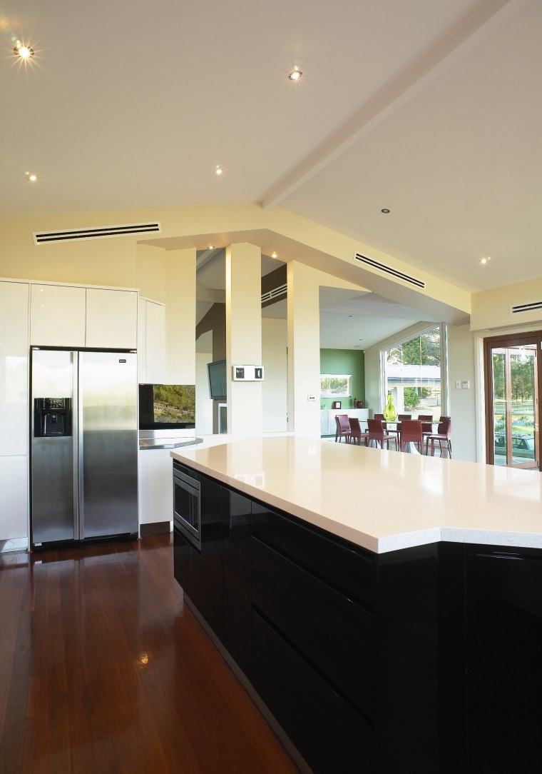 View of this Kitchen designed by Nouvelle Designer ceiling, countertop, floor, flooring, hardwood, house, interior design, kitchen, real estate, window, wood flooring, gray