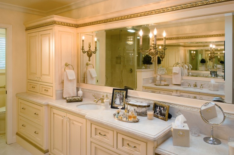 Extensive tiling characterizes this new bathroom, by NKBA bathroom, cabinetry, countertop, cuisine classique, estate, home, interior design, kitchen, room, orange