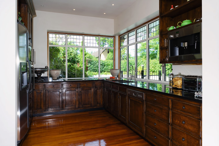 A view of this kitchen feautring solida aged cabinetry, countertop, estate, home, interior design, kitchen, property, real estate, room, window, gray