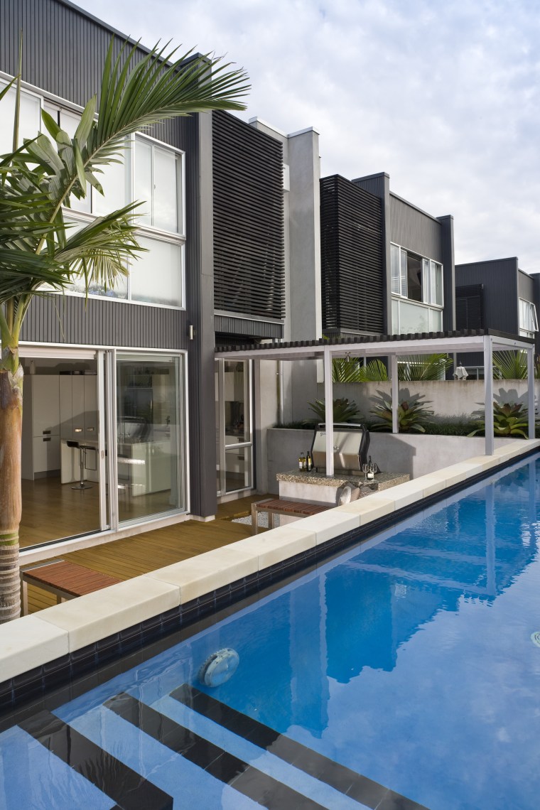This small outdoor entertaining area and pool area apartment, architecture, building, condominium, estate, facade, home, house, property, real estate, swimming pool, villa, window