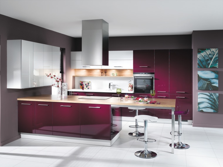 Good taste Bold, daring designs emphasising vibrant cabinetry, countertop, cuisine classique, furniture, interior design, interior designer, kitchen, product design, white