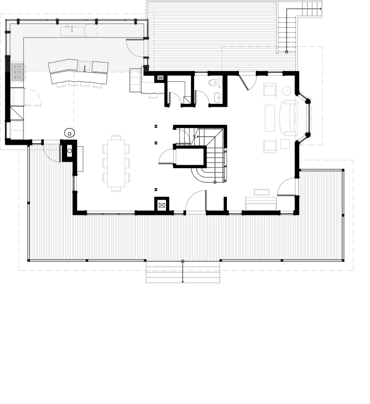 This home and kitchen was designed by Finne architecture, area, design, diagram, drawing, elevation, floor plan, font, line, plan, product, product design, text, white