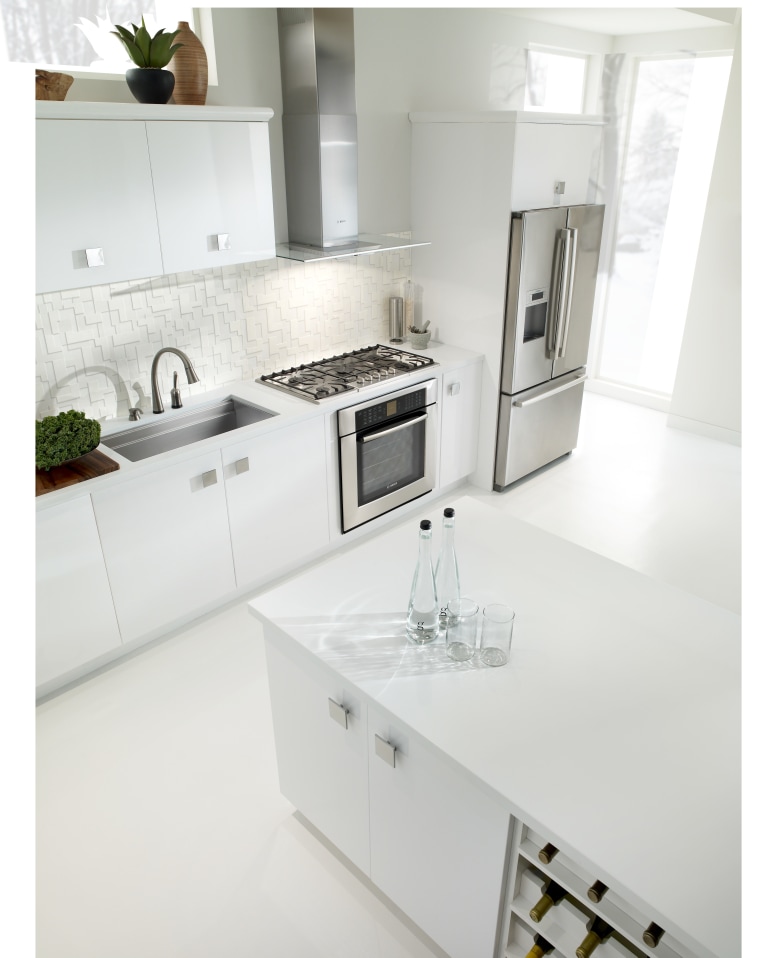 With both boards removed the sink is large countertop, floor, furniture, interior design, kitchen, product, product design, sink, tap, white