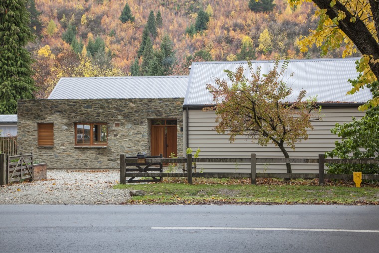 Traditional materials meet contemporary design this new cottage, facade, farmhouse, home, house, log cabin, plant, property, real estate, residential area, tree, gray