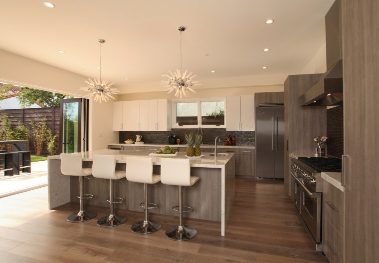 Natural affection this kitchen by designer Christopher cabinetry, ceiling, countertop, cuisine classique, floor, flooring, hardwood, interior design, interior designer, kitchen, real estate, room, wood flooring, orange, brown