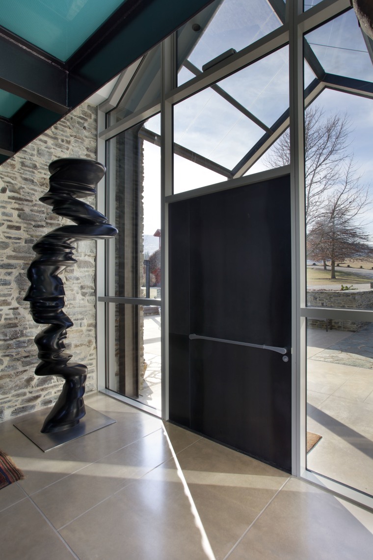 This front door handle design by Chant has architecture, door, glass, house, window, gray, black