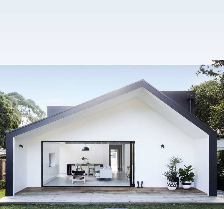 This addition to a 1930s California bungalow by architecture, elevation, facade, home, house, property, real estate, villa, white