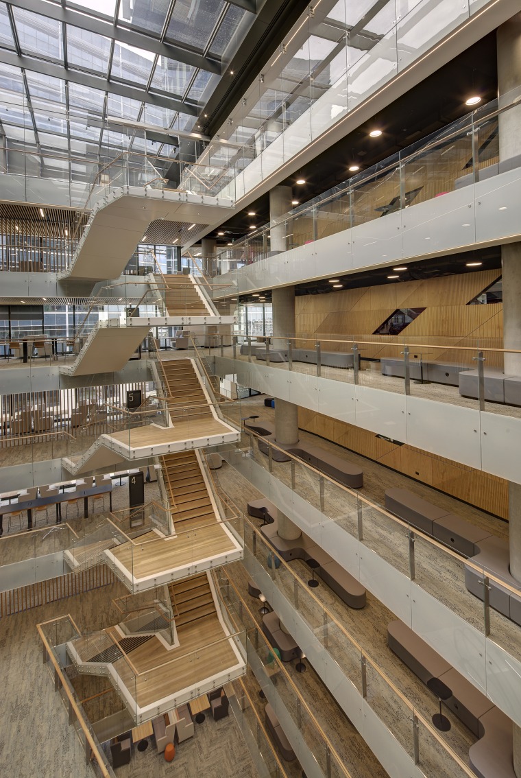 At the heart of the podium at 1 architecture, brown, gray