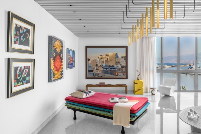 Muted white walls and Carrara marble flooring provide ceiling, interior design, room, white, gray