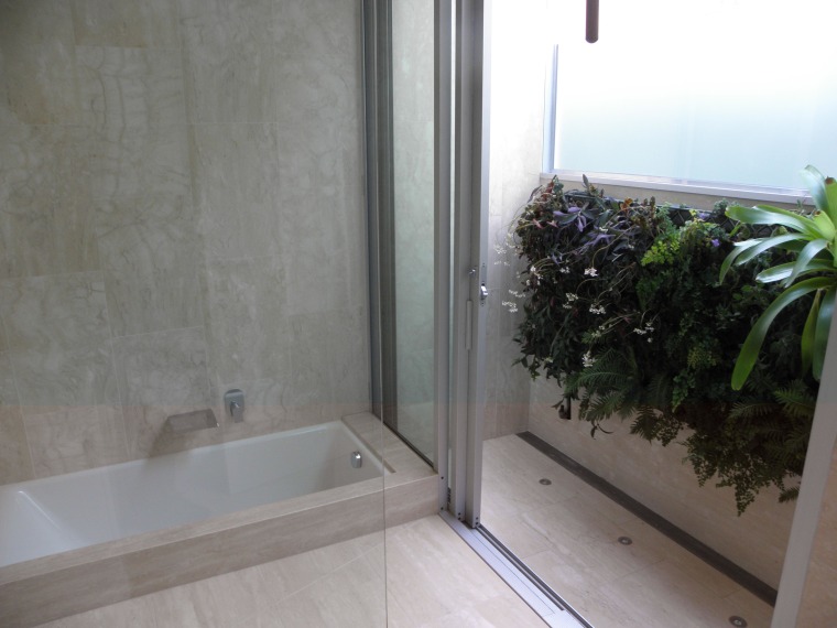 Greenwalls in the bathroom are low maintenance area, bathroom, glass, home, property, real estate, room, window, gray