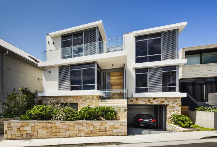 Clean-lined and contemporary, with a base of natural architecture, building, elevation, facade, home, house, residential area, Giles & Tribe, Contemporary