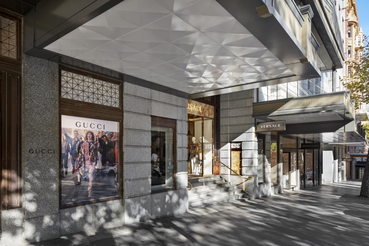 High-profile retail tenants in Melbourne’s T&G Building make building, interior design, lobby, gray, black