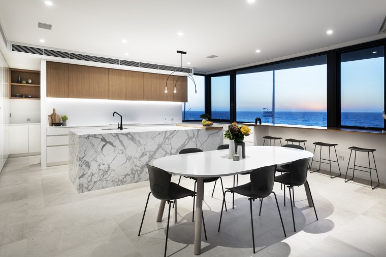 So, what colours go with the brilliant blue architecture, building, cabinetry, ceiling, countertop, design, dining room, floor, flooring, furniture, home, house, interior design, kitchen, living room, material property, property, real estate, room, table, wall, white