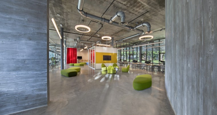 Walking past the Thomas P Murphy Design Studio architecture, building, interior design, lobby, concrete, architectural, Commercial premises