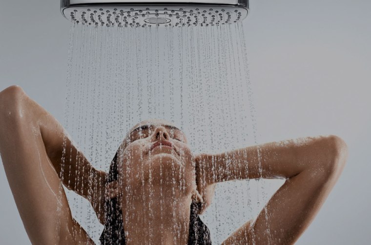 Using a mains pressure system over low pressure close up, girl, hand, water, gray, brown