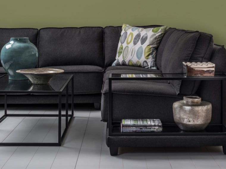 Avoid textured fabrics and bold patterns unless they armrest, black, chair, coffee table, couch, floor, flooring, furniture, interior design, laminate flooring, leather, living room, loveseat, rectangle, room, sofa bed, table, black