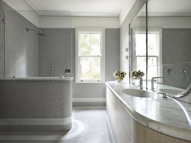 Winner Architect Designed Bathroom – Sjb Interiors bathroom, countertop, floor, home, interior design, real estate, room, sink, window, gray, white