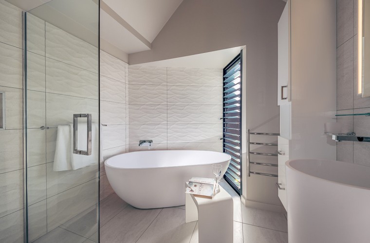 Extending the length of the existing bathroom provided architecture, bathroom, bathroom accessory, bidet, floor, interior design, plumbing fixture, room, tap, tile, toilet seat, gray