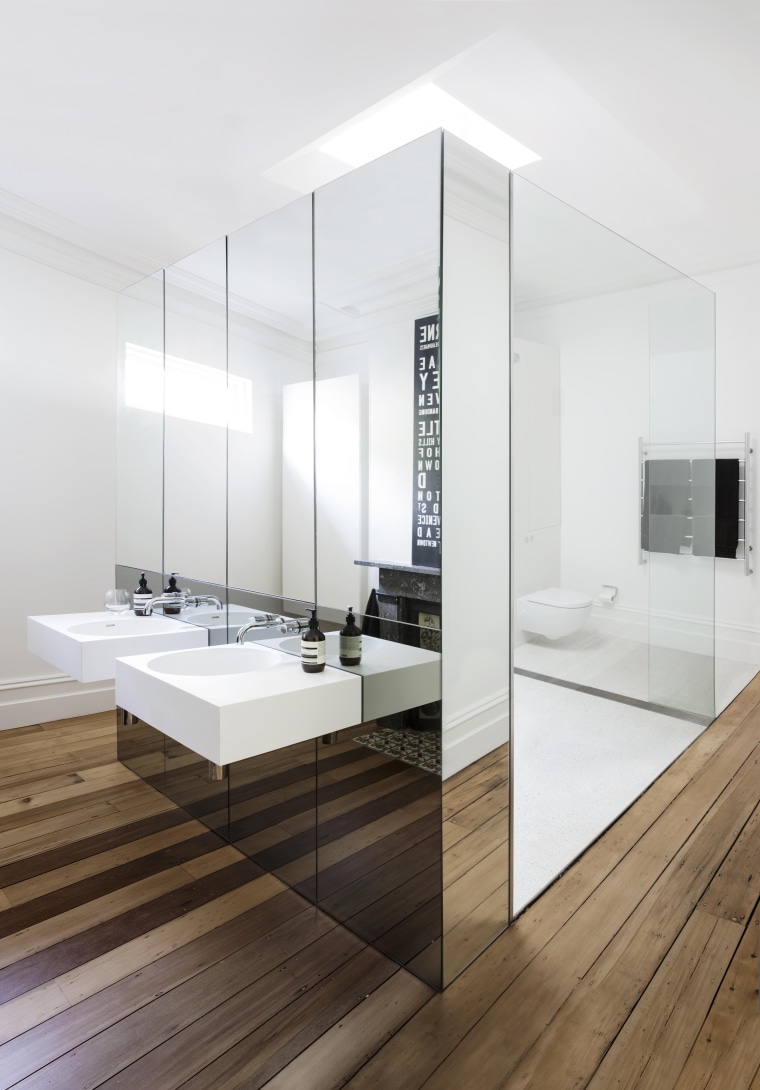 Eva-Marie Prineas of Architect Prineas.This bathroom also won:2015 bathroom, floor, flooring, interior design, product design, sink, tap, white
