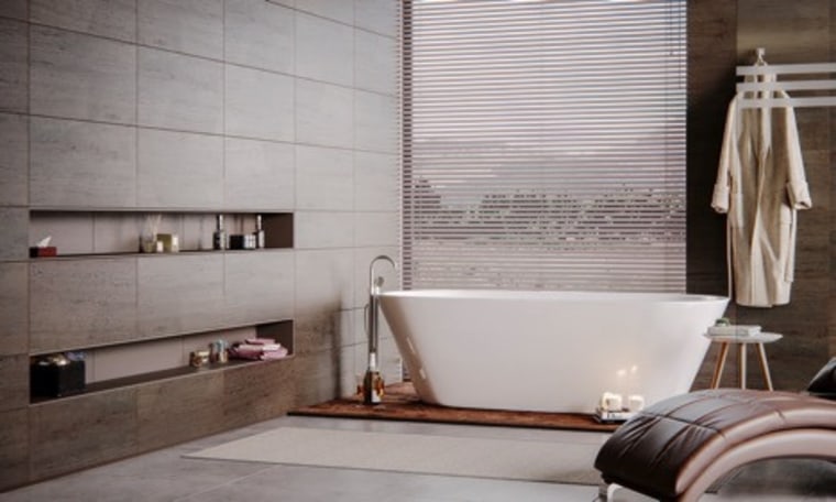 Marble, granite and limestone are very popular choices bathroom, beige, building, ceiling, ceramic, floor, flooring, furniture, interior design, material property, room, tile, wall, gray