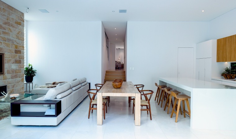 This kitchen by The Design Consultant is proportionally apartment, architecture, building, ceiling, coffee table, design, floor, flooring, furniture, hall, home, house, interior design, living room, loft, property, real estate, room, table, wall, white
