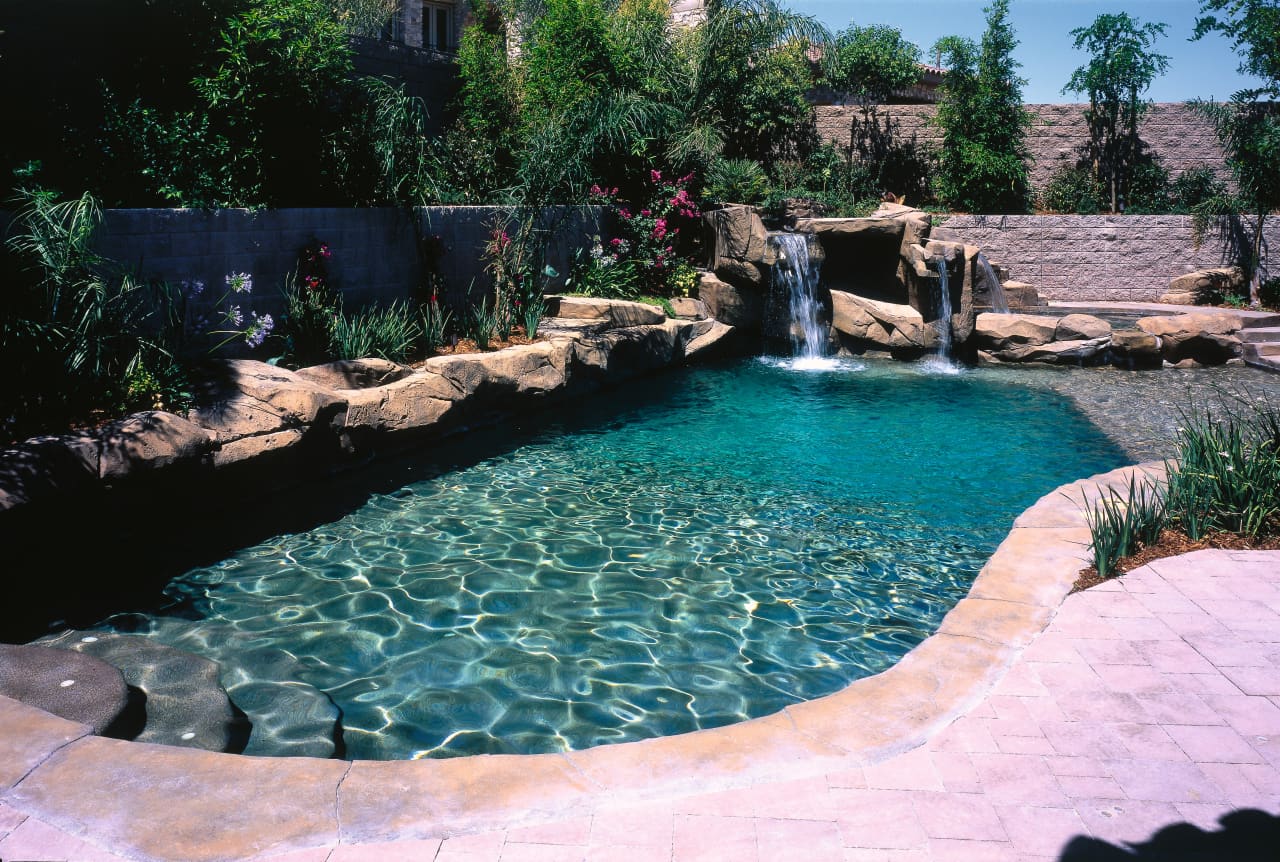 Waterfall Backyard Pools - Backyard Landscaping Ideas