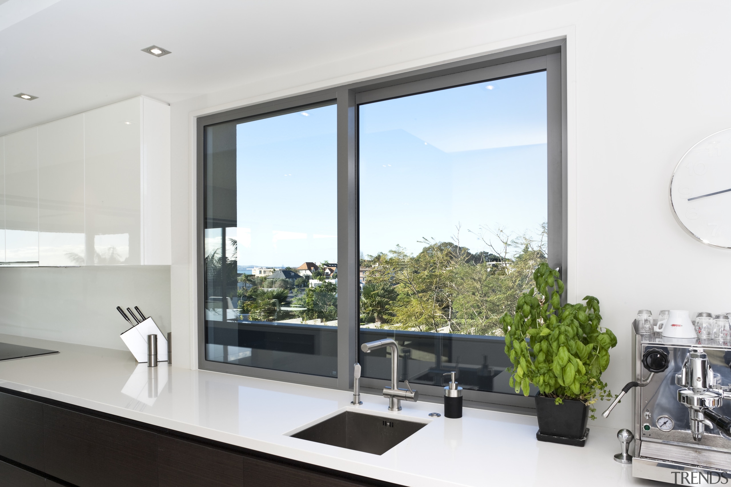 View of a house which features aluminium joinery architecture, house, interior design, real estate, window, white