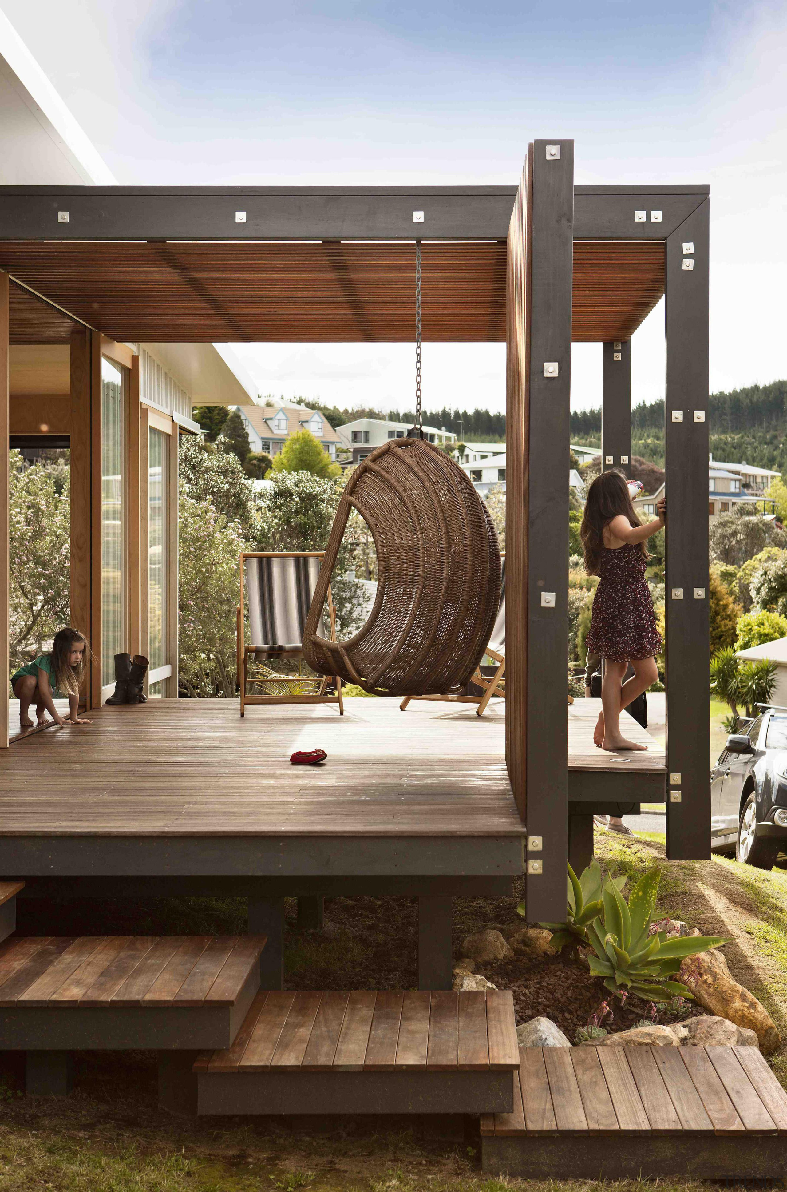 Coromandel, New Zealand - Studio 19 Onemana Bach backyard, outdoor structure, brown, white