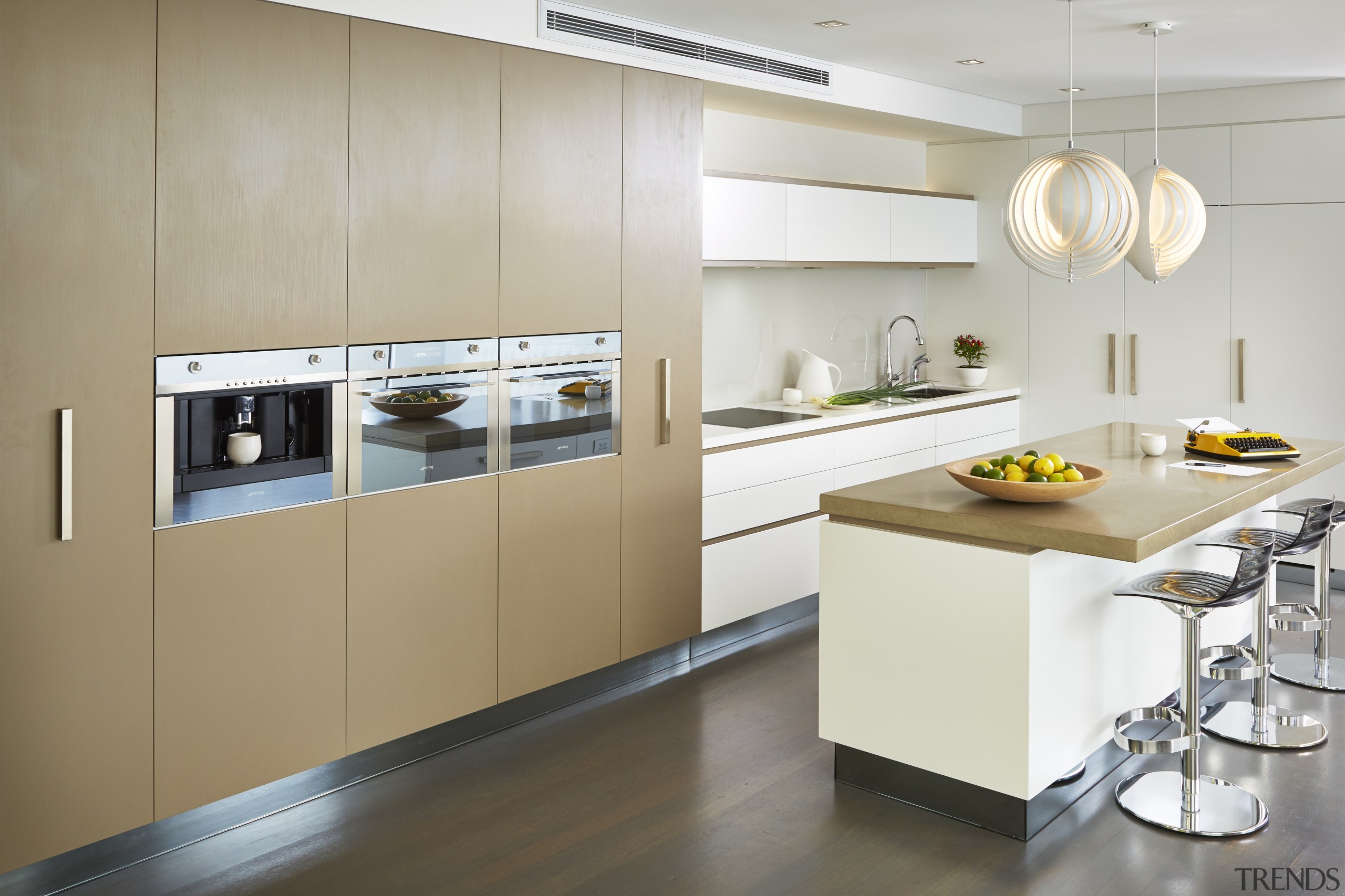 A cooking centre or a work of art? cabinetry, countertop, cuisine classique, home appliance, interior design, kitchen, product design, gray, white