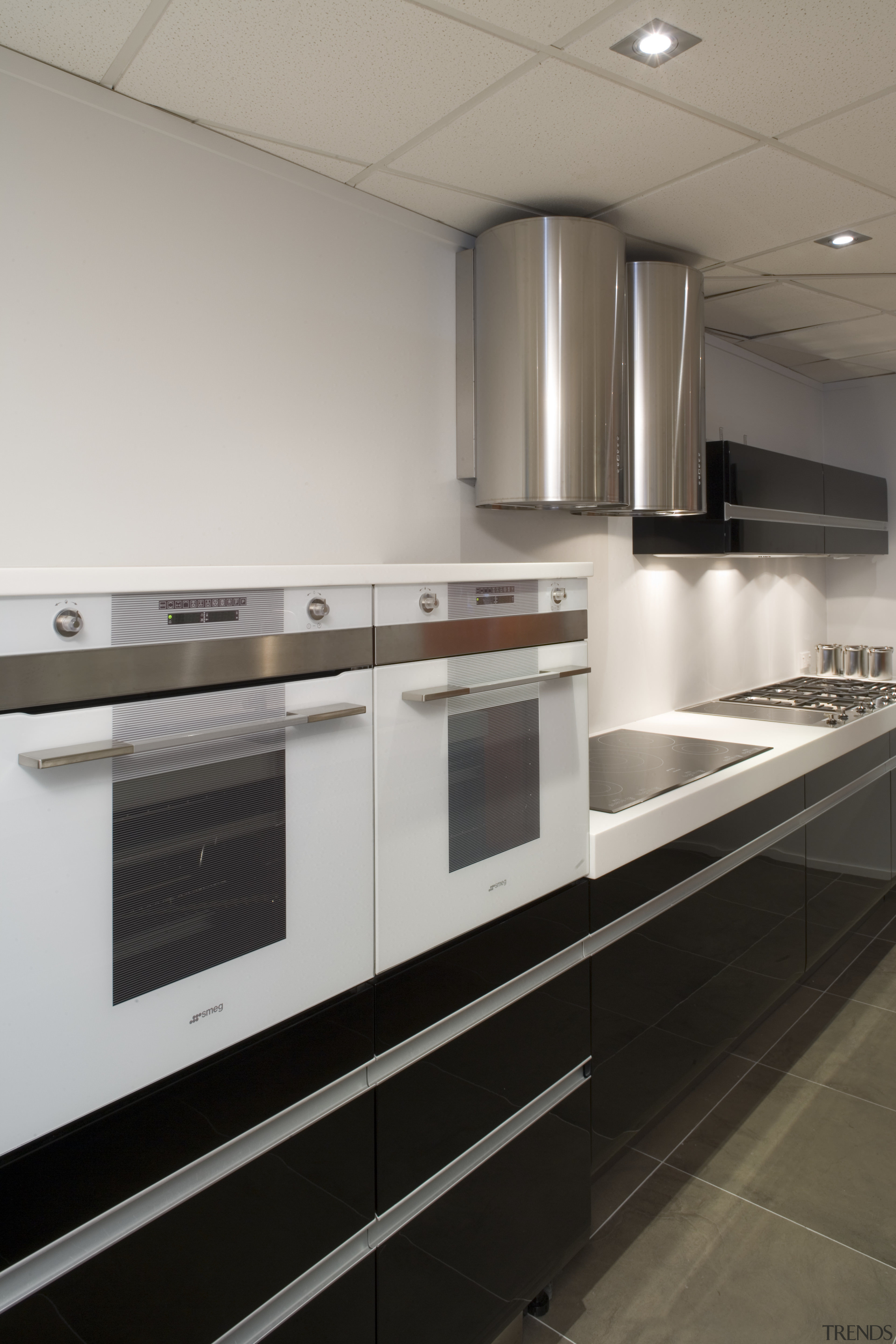 A view of the latest Smeg kitchen appliances countertop, home appliance, interior design, kitchen, kitchen appliance, kitchen stove, major appliance, product design, gray