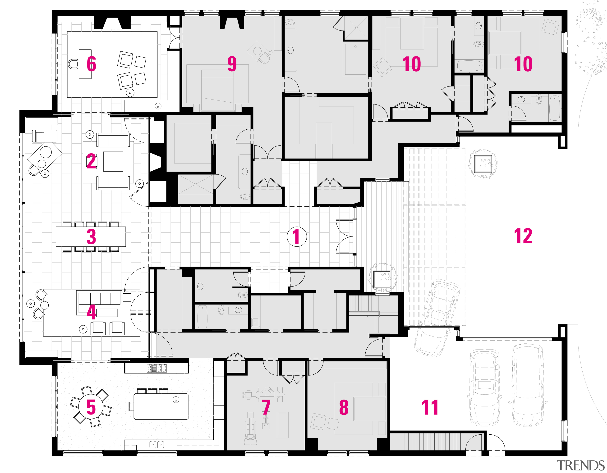 A view of the plans of the home architecture, area, design, floor plan, font, line, plan, product design, residential area, schematic, square, white