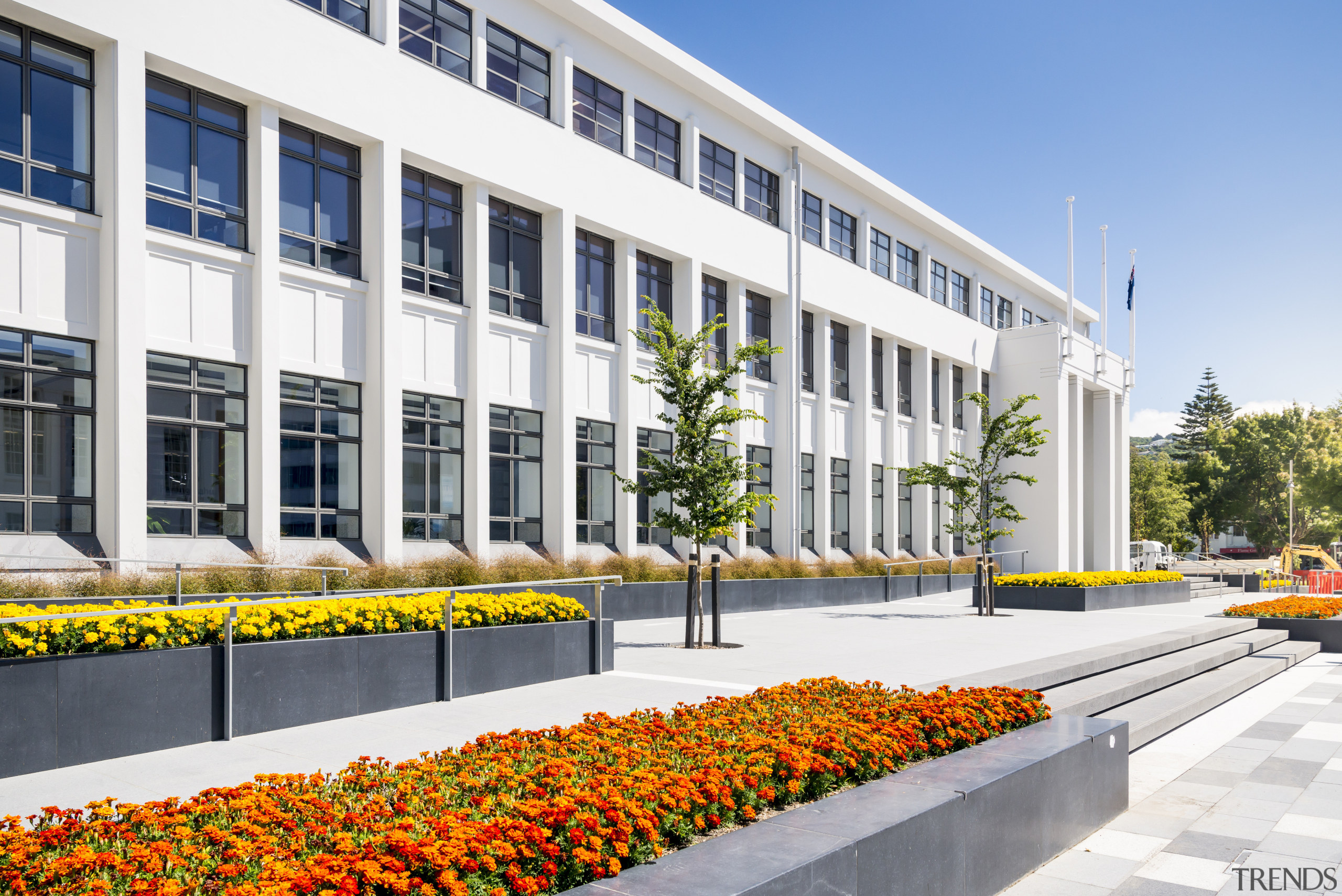 Naylor Love is upgrading the outdoor spaces in architecture, building, condominium, corporate headquarters, facade, mixed use, real estate, white