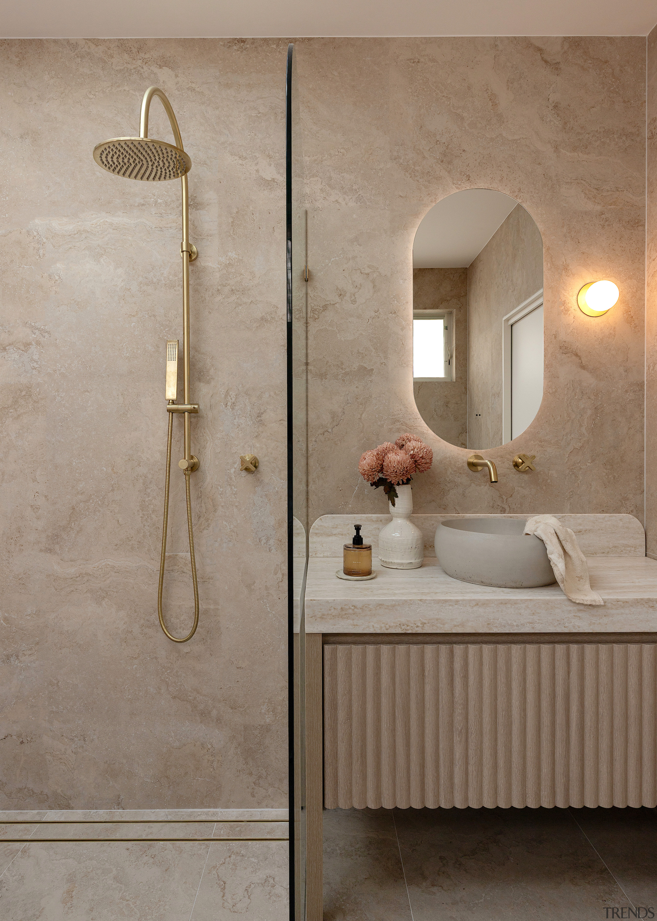 Fluted front panelling adds softness and design interest 