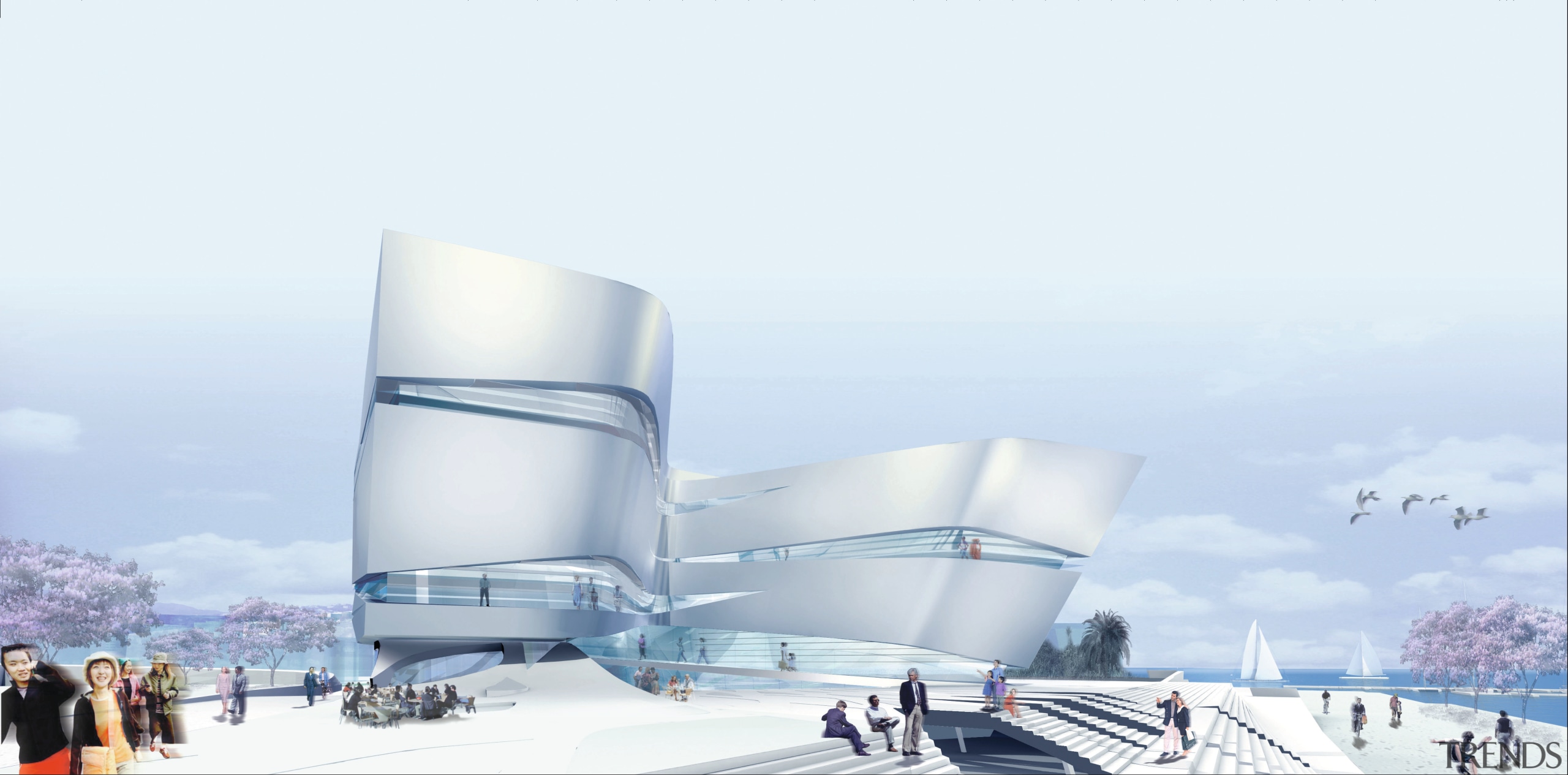 Concept drawing of building by UN Studio, featuring architecture, product, product design, sky, white