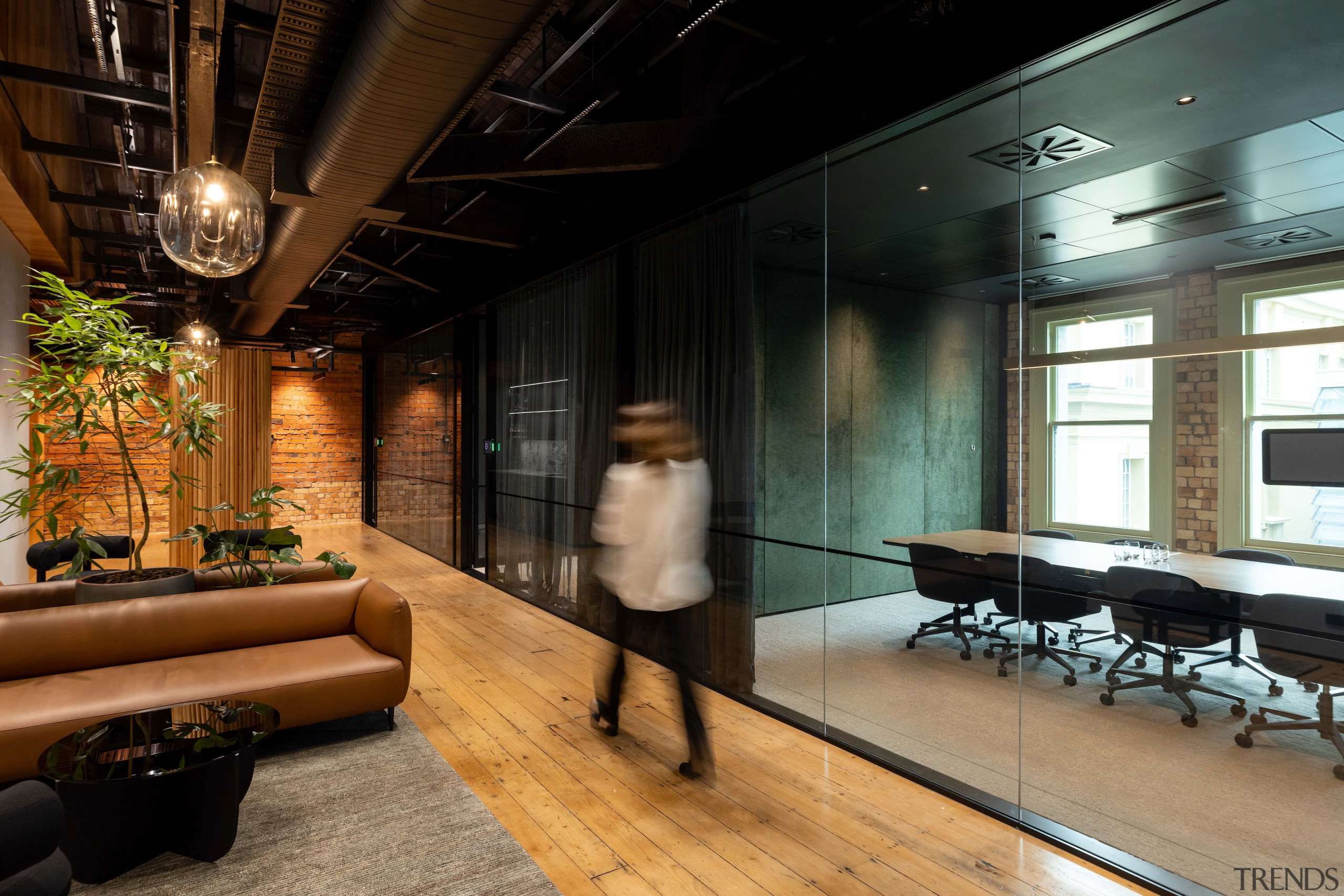 The open-plan space was supported by meeting rooms 